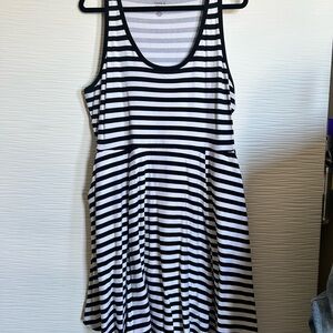 Torrid Black and White Striped Mini Dress with Pockets